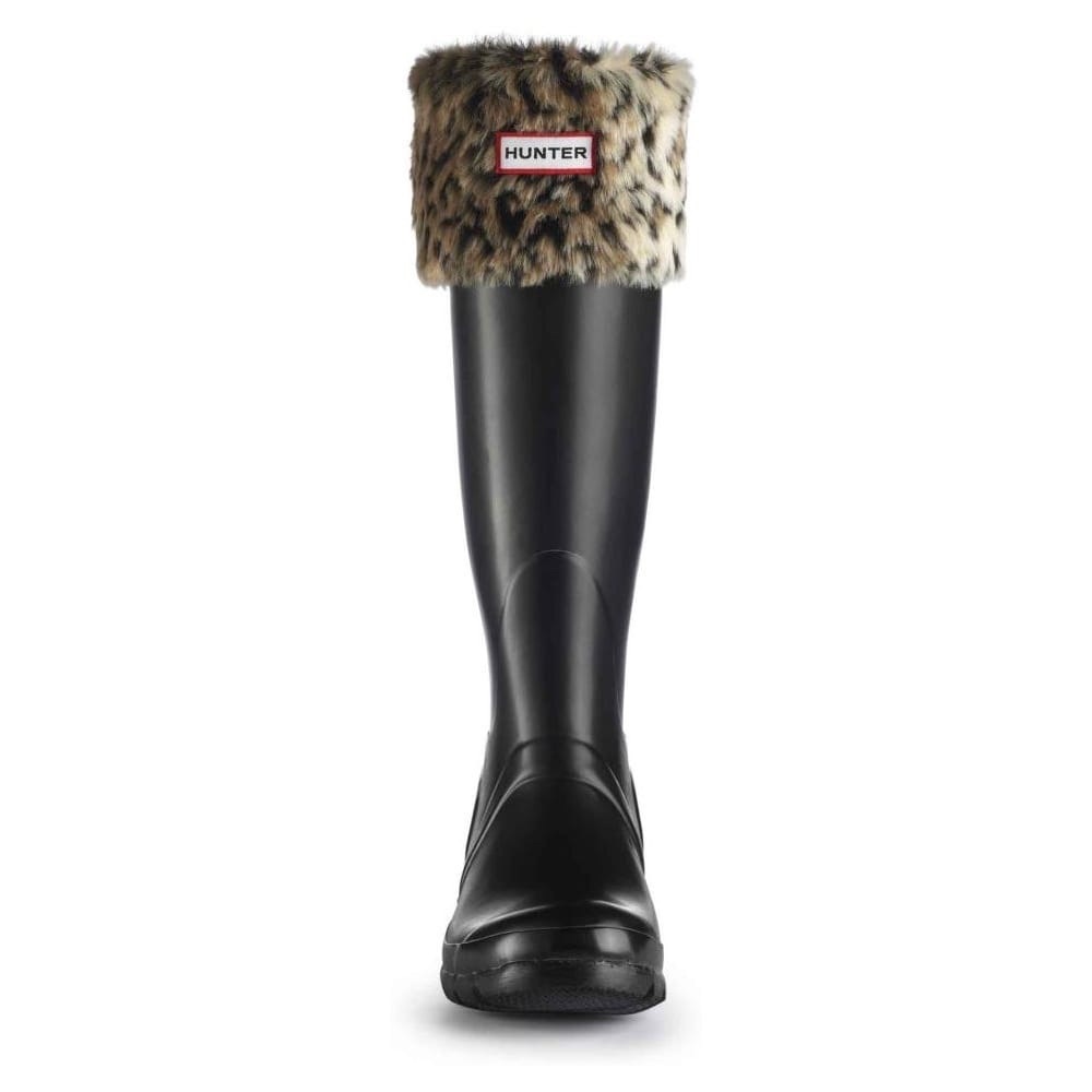 Hunter Black Boot Socks with Faux Fur Trim